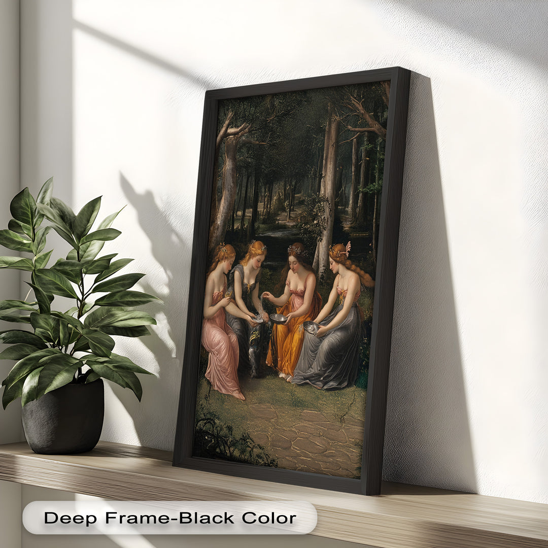 Forest Nymphs at the Spring – Mythical Gathering Oil Painting