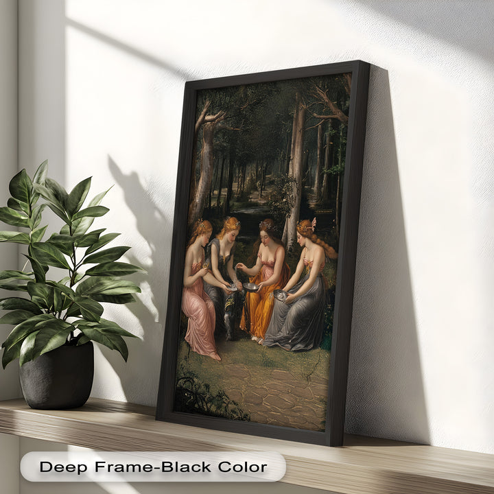 Forest Nymphs at the Spring – Mythical Gathering Oil Painting