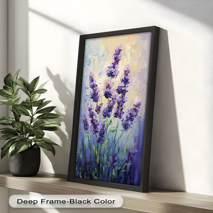 Impressionist Lavender Stalks - Flower Oil Painting