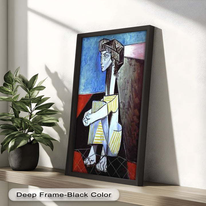 Seated Boy with Striped Garment – Picasso Oil Painting
