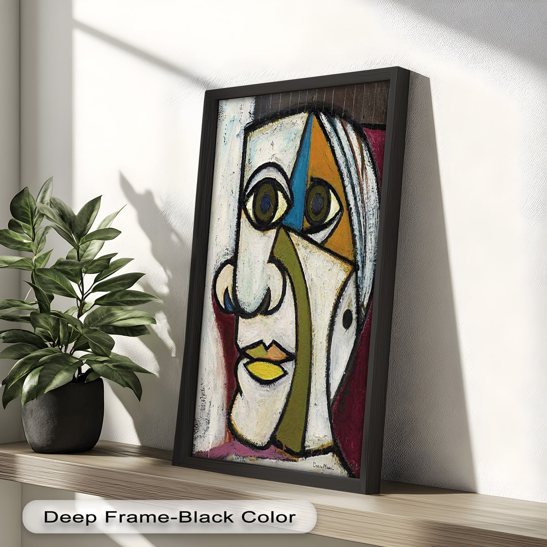 Bold Gaze – Geometric Abstract Portrait Picasso Oil Painting