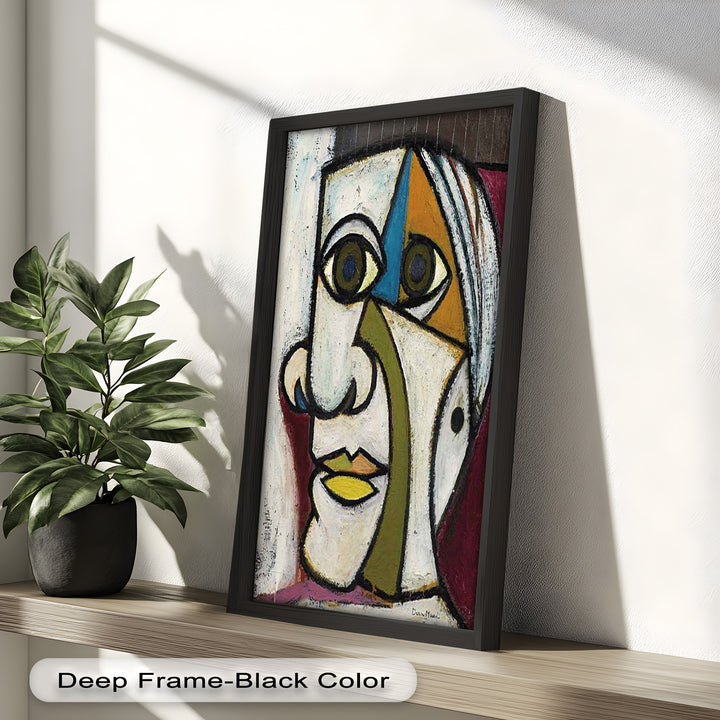 Bold Gaze – Geometric Abstract Portrait Picasso Oil Painting