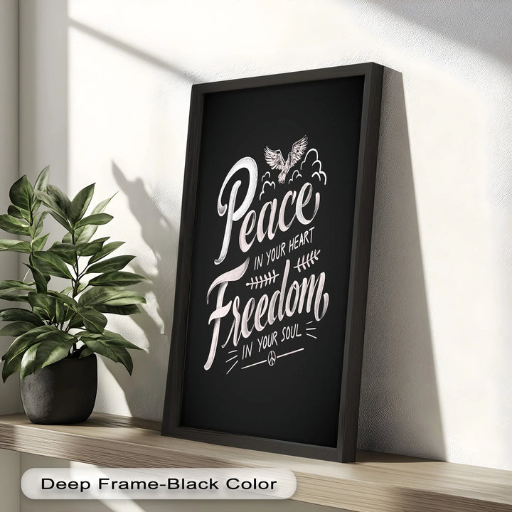 Modern Motivational Oil Painting – “Peace in Your Heart, Freedom in Your Soul”
