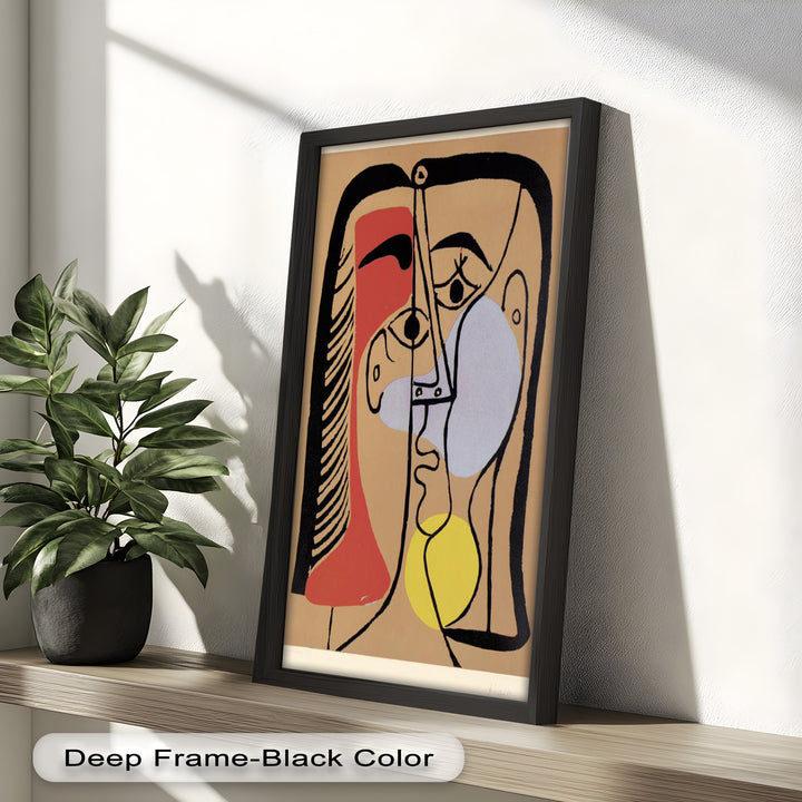 Fragmented Gaze – Minimalist Cubist Portrait Picasso Oil Painting