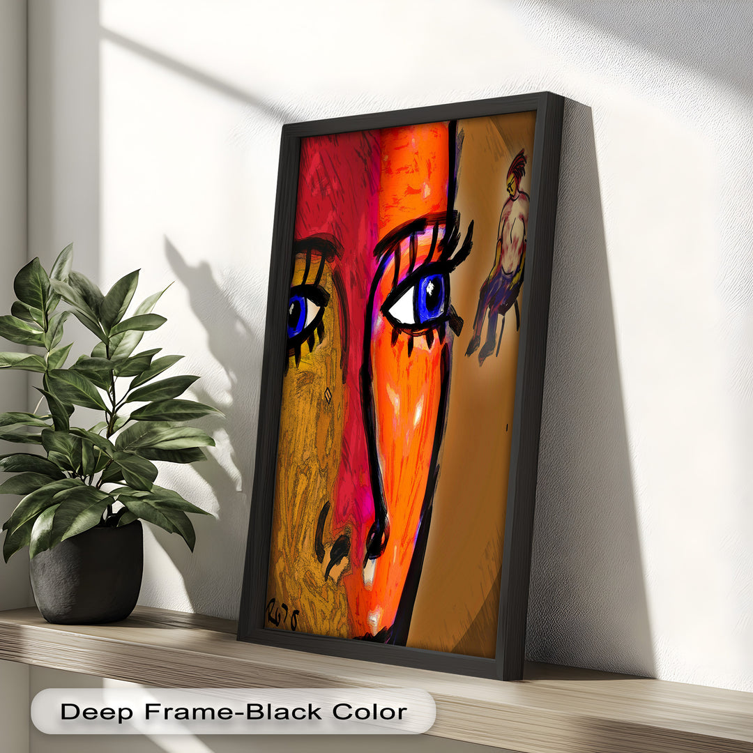 Vivid Gaze – Abstract Expressionist Portrait Oil Painting