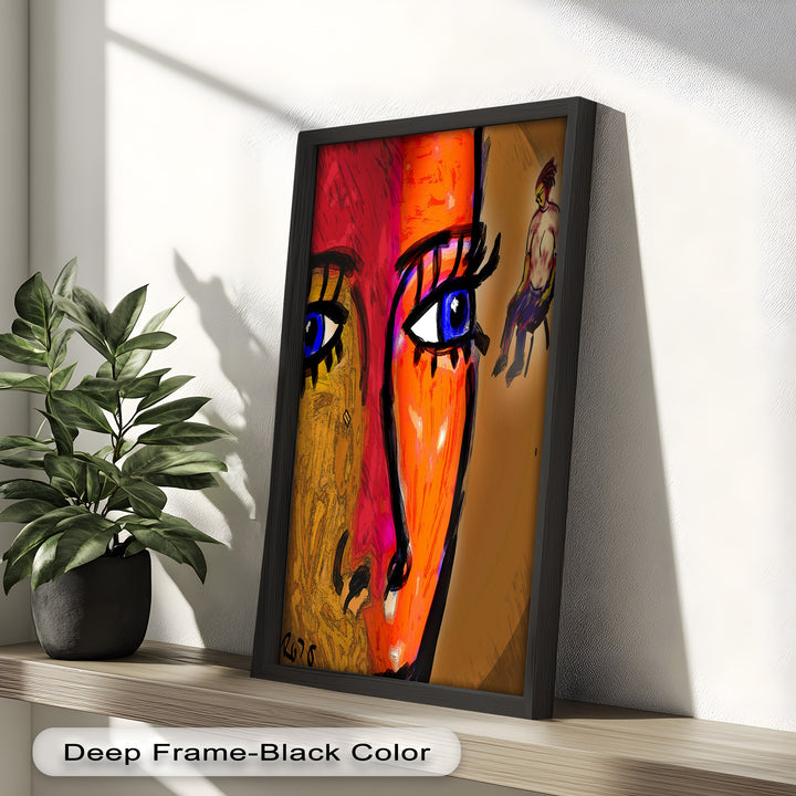 Vivid Gaze – Abstract Expressionist Portrait Oil Painting