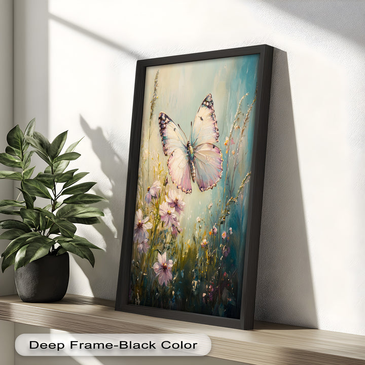Butterfly Among Wildflowers – Animal Oil Painting