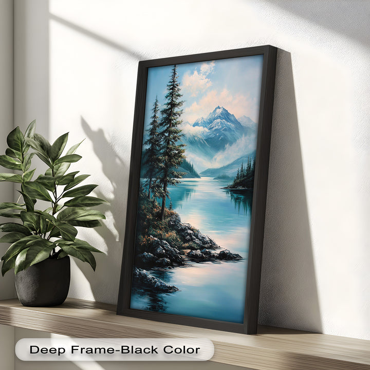 Natur Wandkunst - Ölgemälde Bergseelandschaft