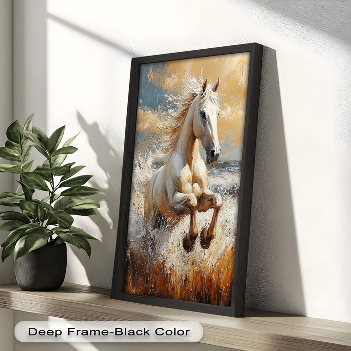 Spirit of the Wind – White Horse Oil Painting