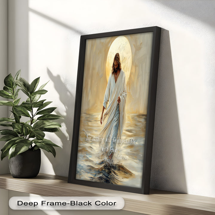 Luke 1:37 – Nothing Is Impossible Bible Verse Oil Painting