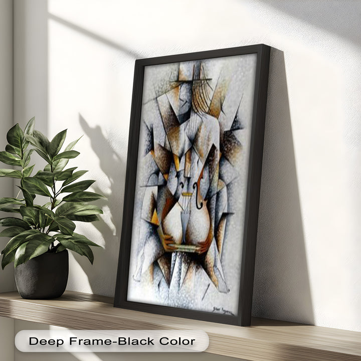 Cubist Harmony – Abstract Nude with Violin Motif Picasso Oil Painting