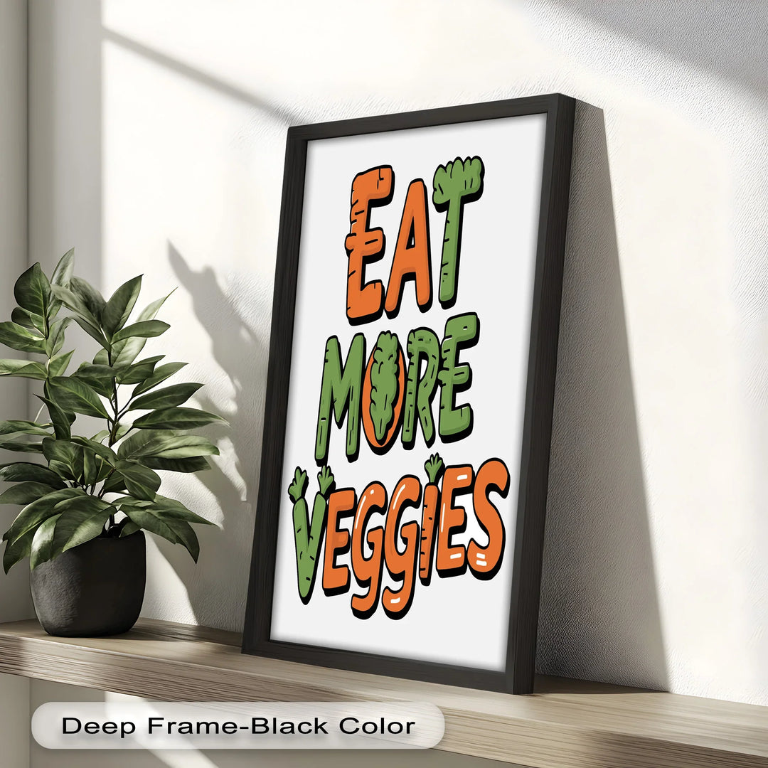 Eat More Veggies – Colorful Letters Oil Painting - MyPhotoStation