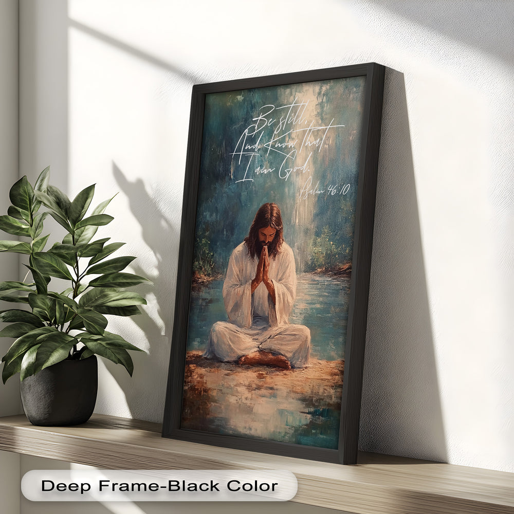Be Still and Know – Serene Christian Wall Art of Jesus Meditating
