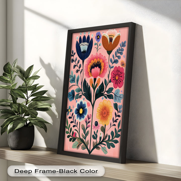Blossom Carnival – Whimsical Boho Flower Oil Painting