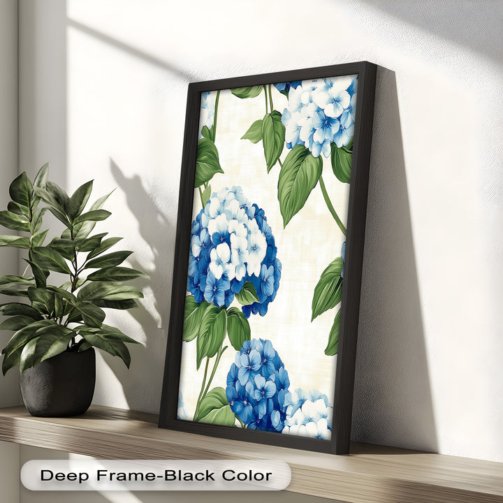 Blue and White Blooming - Flower Oil Painting