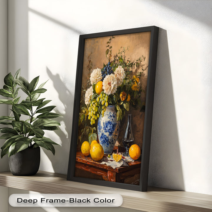 Fruit and Floral Still Life Wall Art – Floral Oil Painting