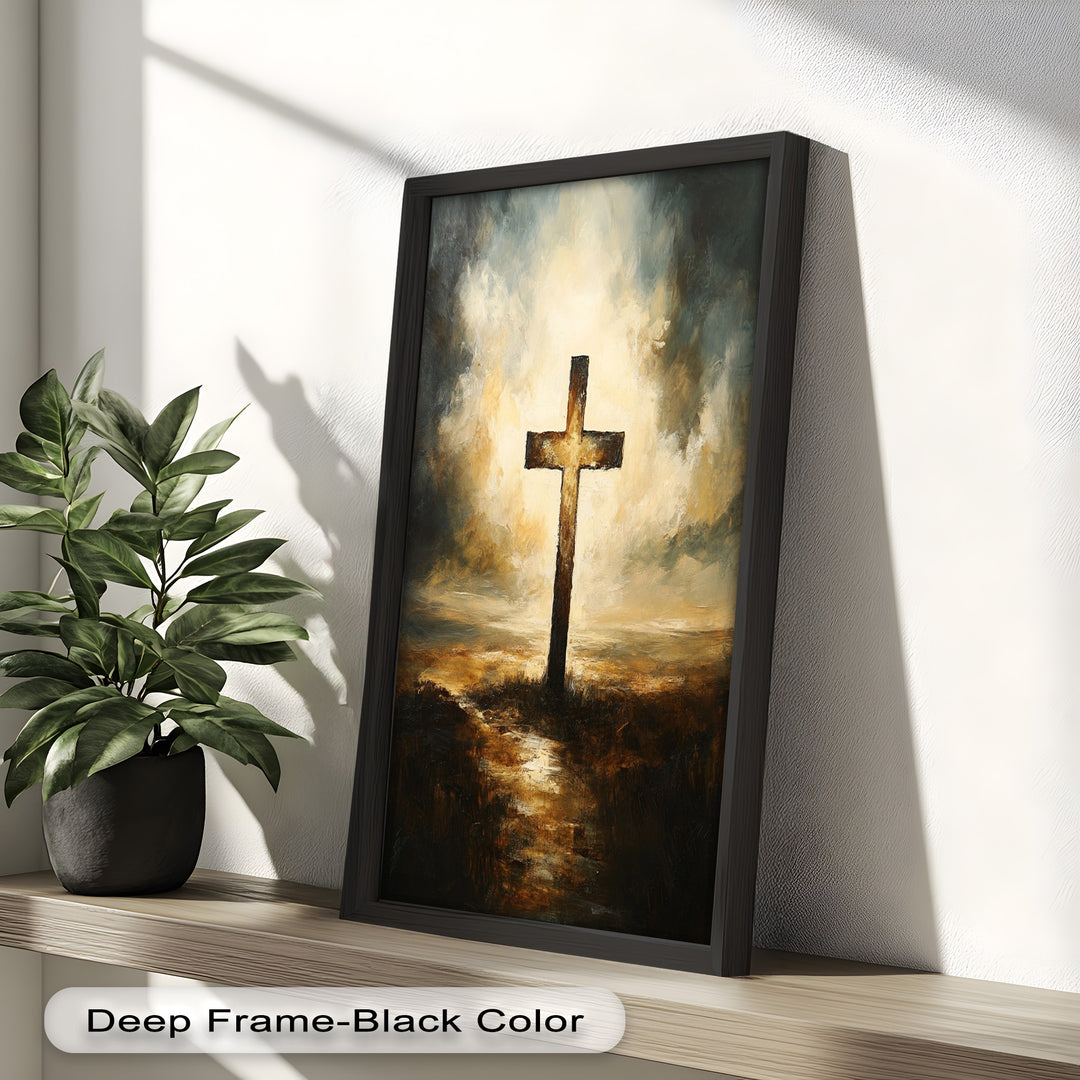 Licht der Erlösung – Christliches Kreuz Ölgemälde