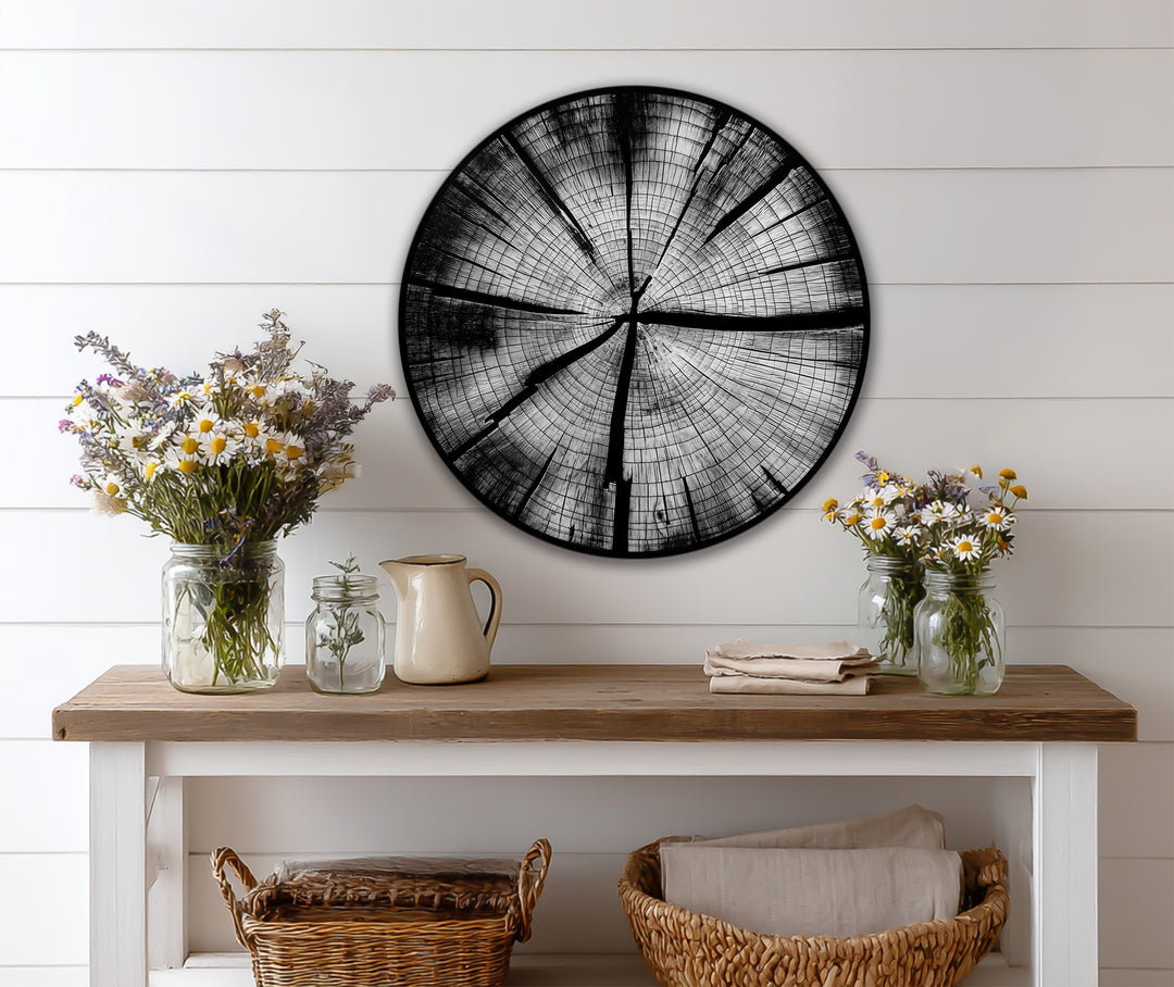 modern monochrome tree art
