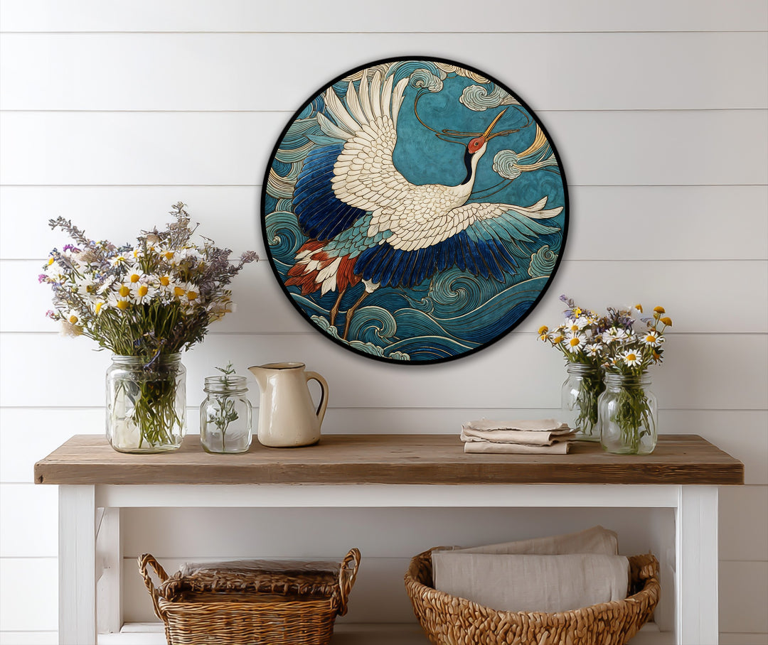 asian inspired round artwork