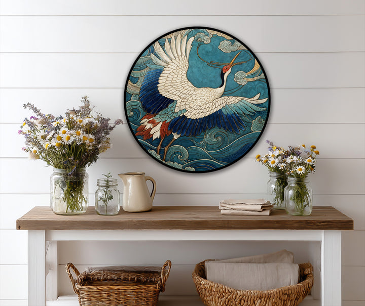 asian inspired round artwork