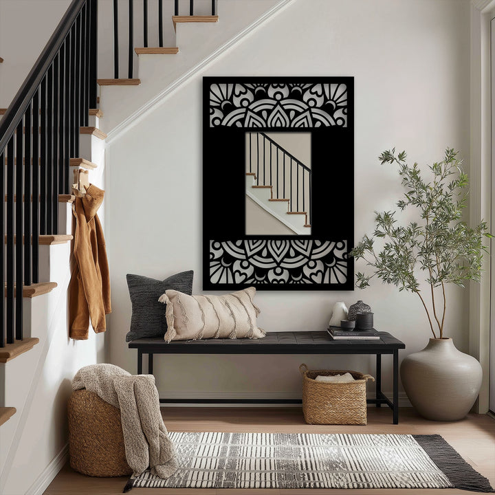 geometric shadow frame mirror