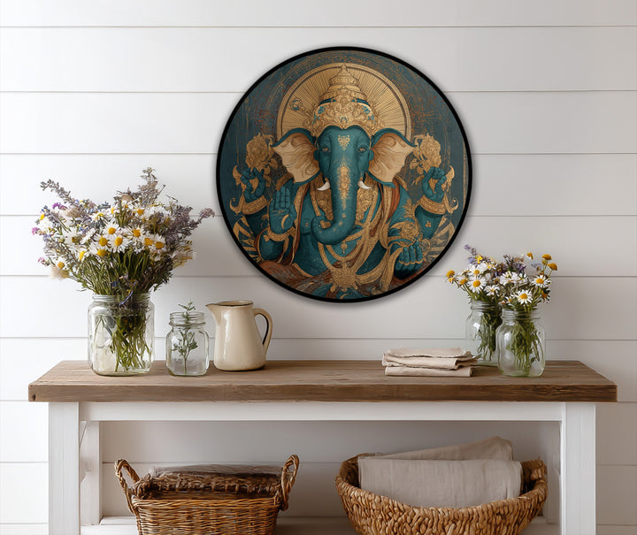antique gold ganesha decor
