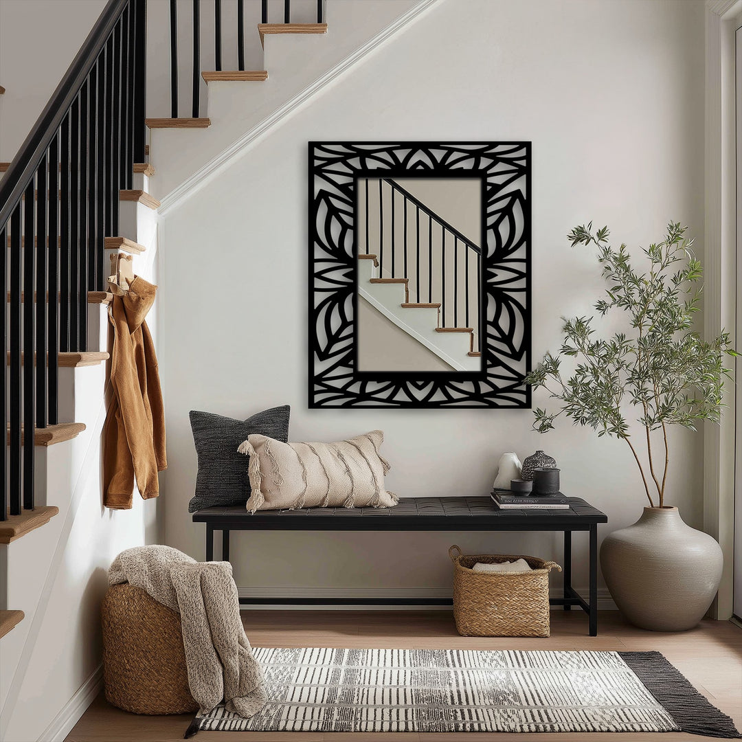 Llave griega redonda decorativa Espejo De Pared – Decoración de pared con espejo clásico moderno