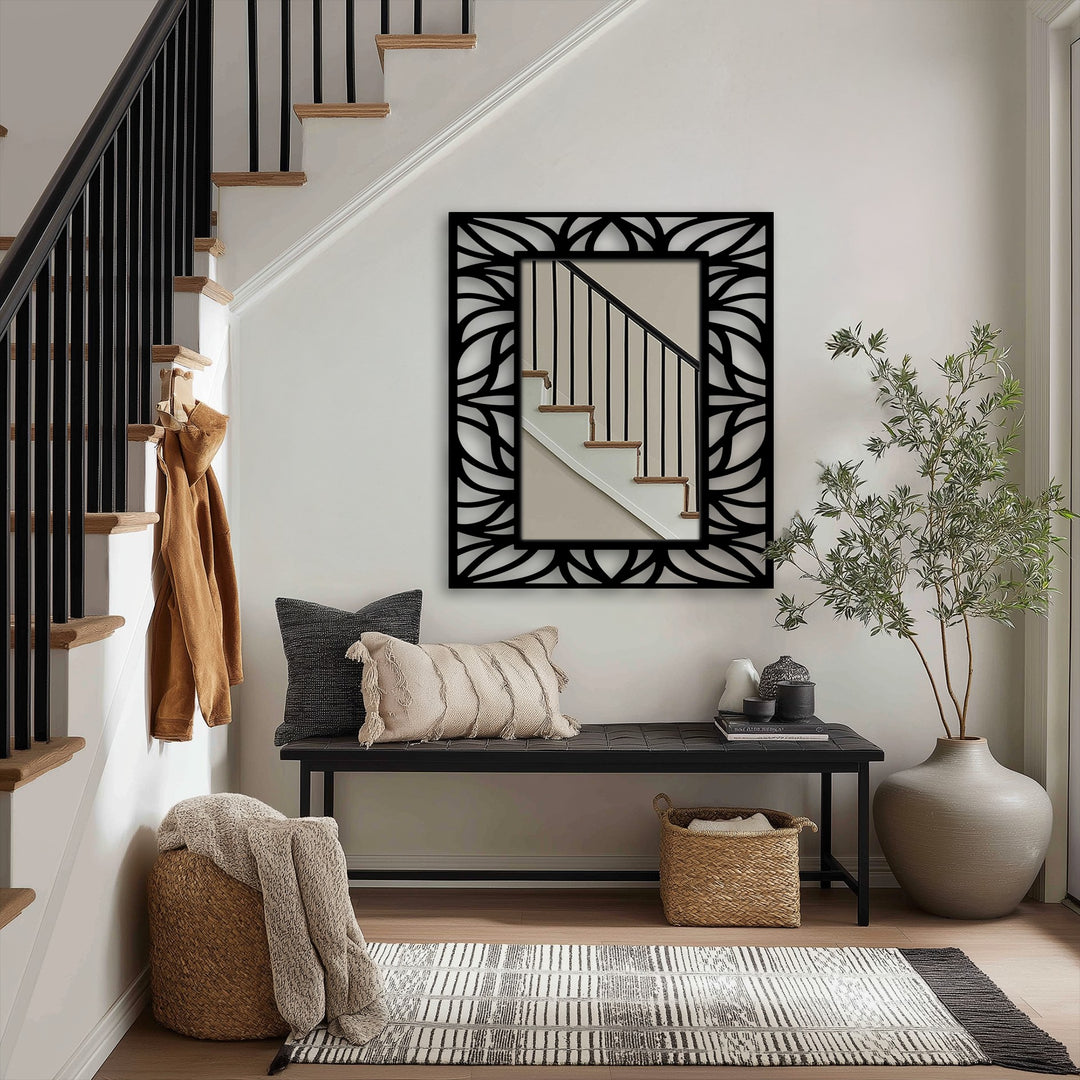 Llave griega redonda decorativa Espejo De Pared – Decoración de pared con espejo clásico moderno