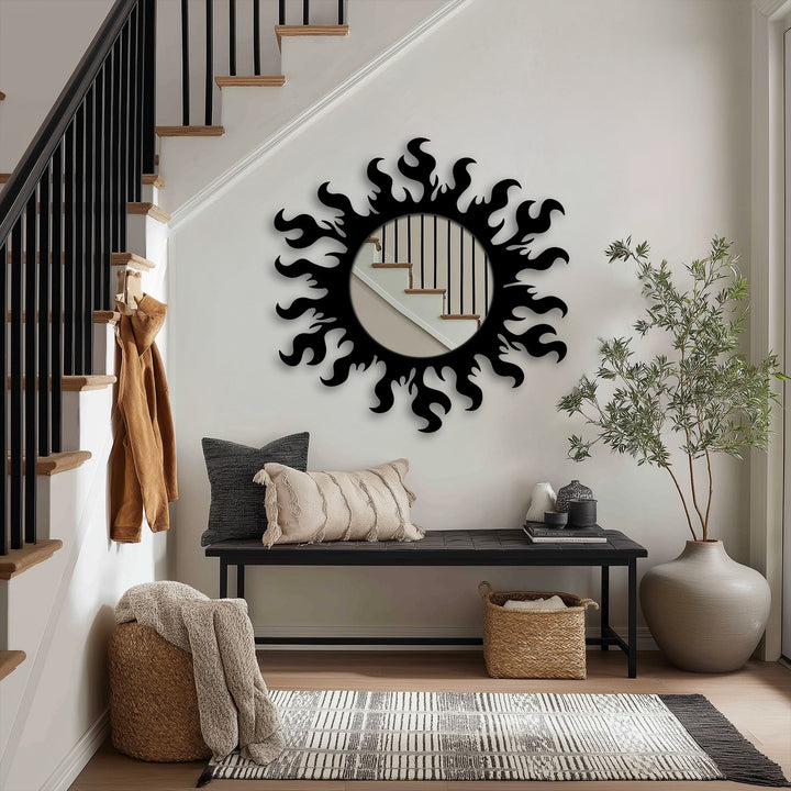 Artistic wave frame mirror modern interior