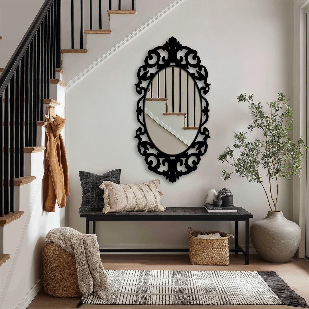 Oval luxury home accent mirror