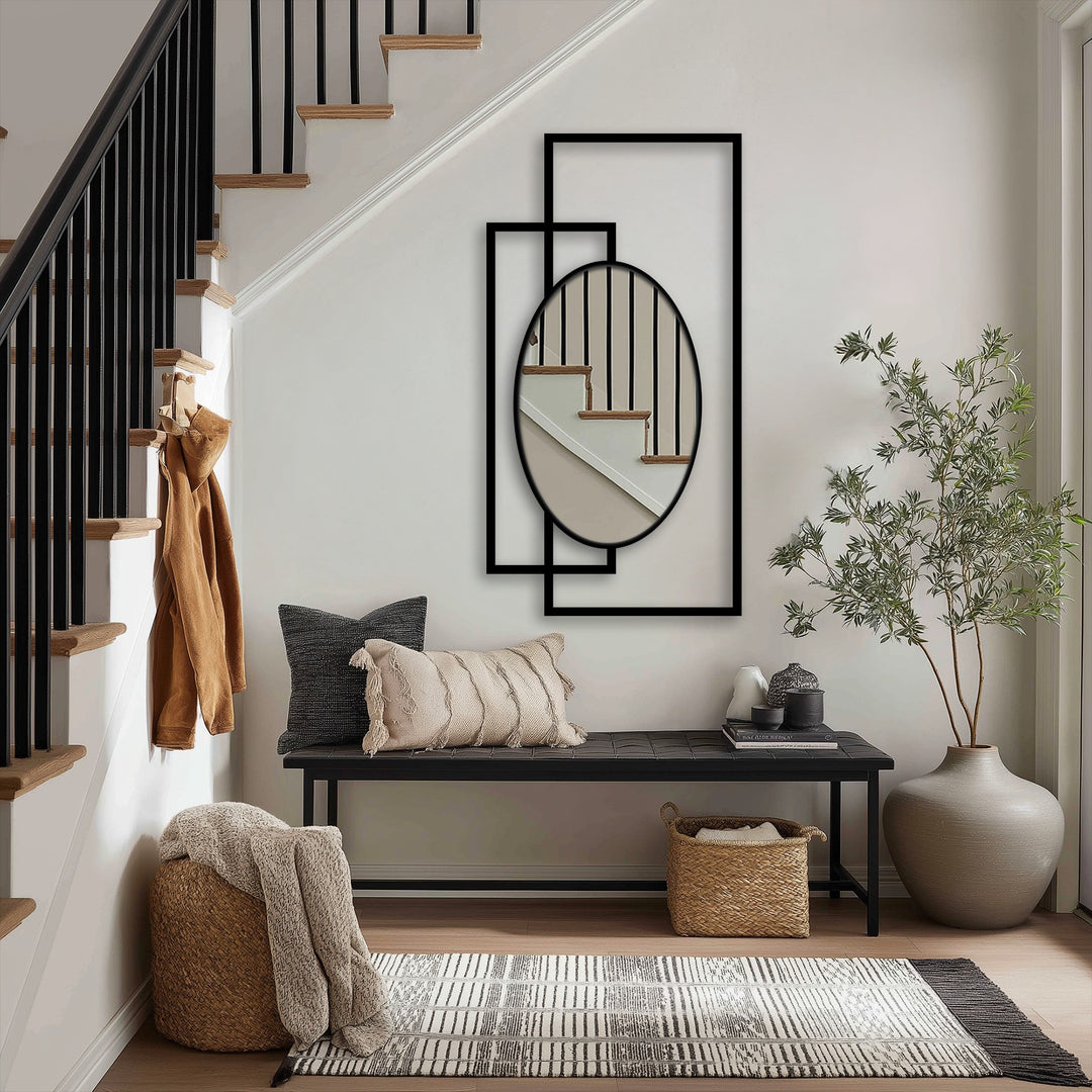 Interlock Geometry Oval Wall Mirror – Modern Art Lines
