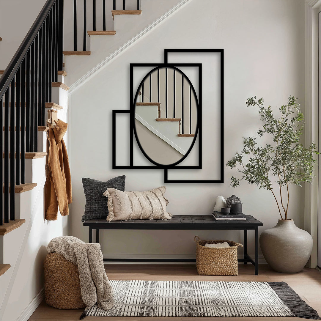 Framed Overlap Oval Wall Mirror – Bold Modern Geometry