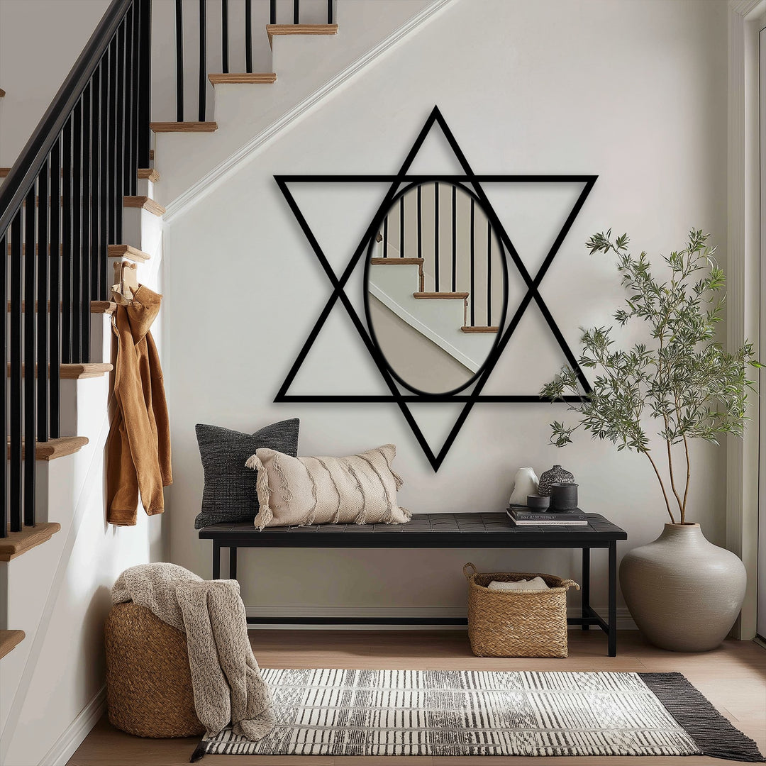 Minimal geometric star outline mirror