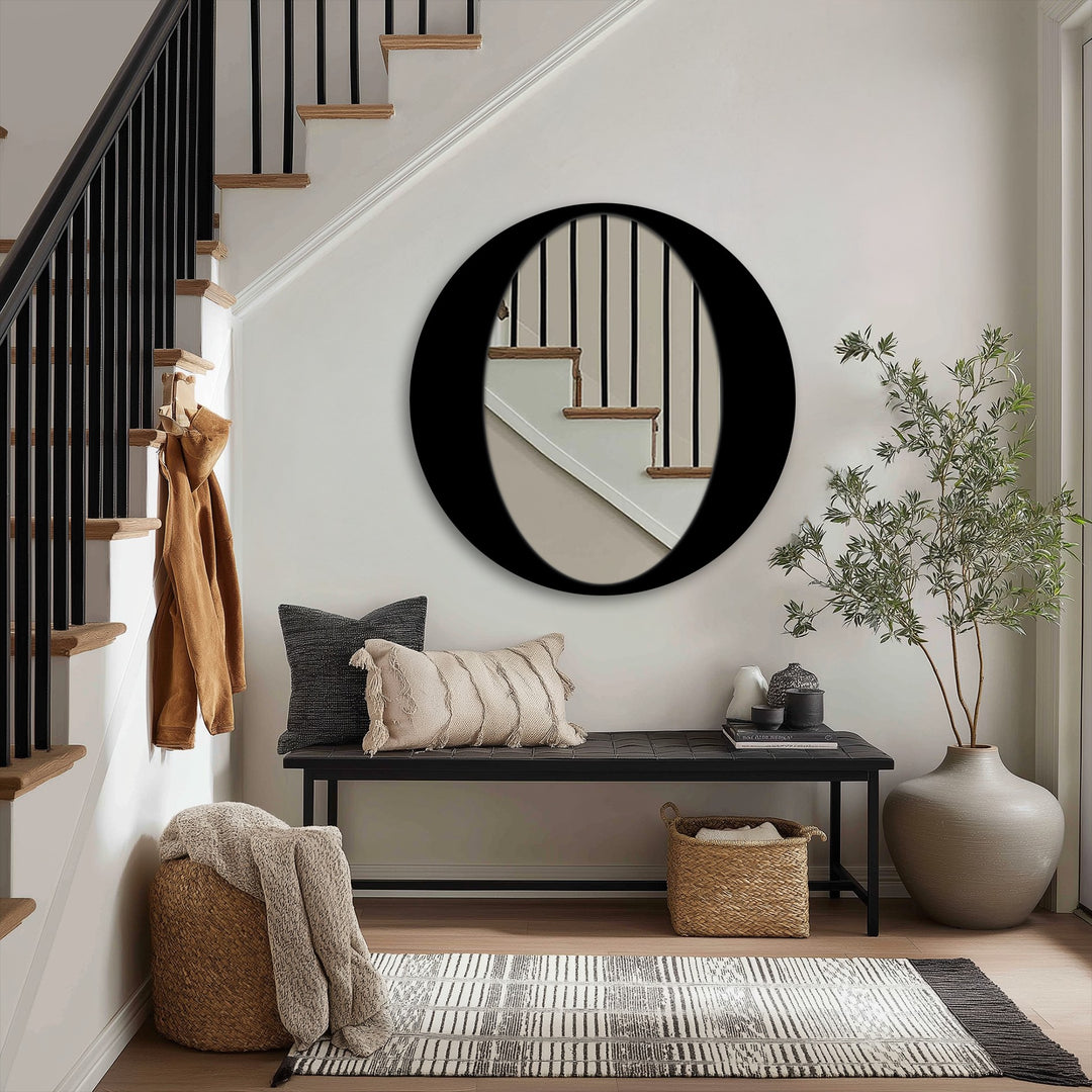 Minimalist modern round mirror