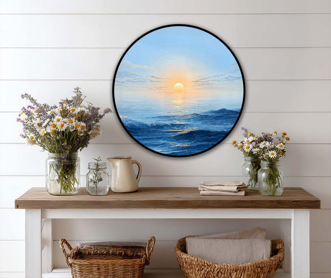 tranquil ocean sunrise painting