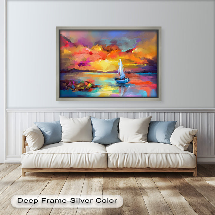Ambesonne Head Scarf – Vibrant Seascape Oil Painting