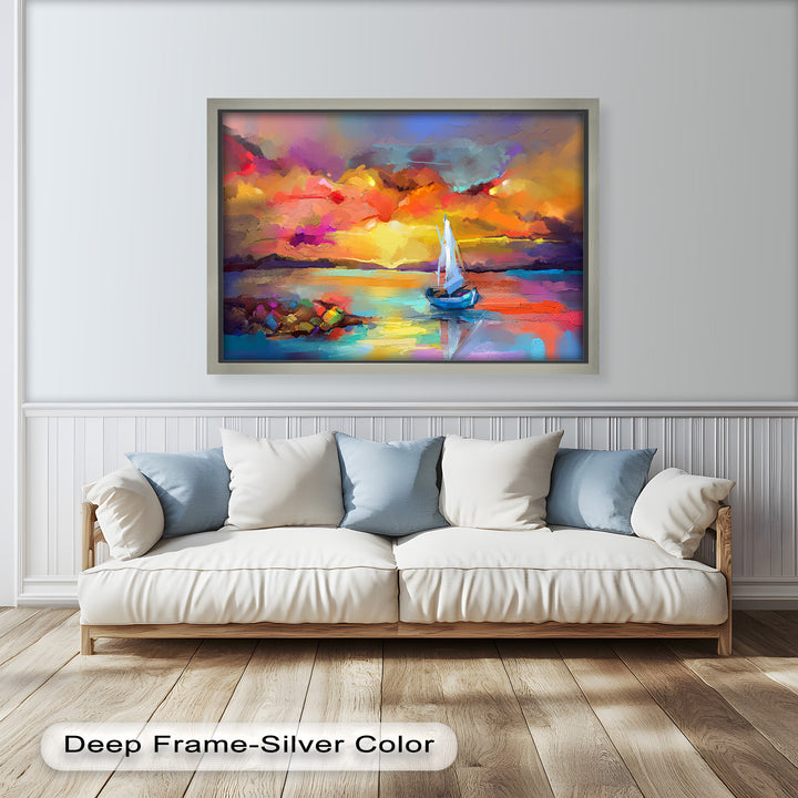 Ambesonne Head Scarf – Vibrant Seascape Oil Painting