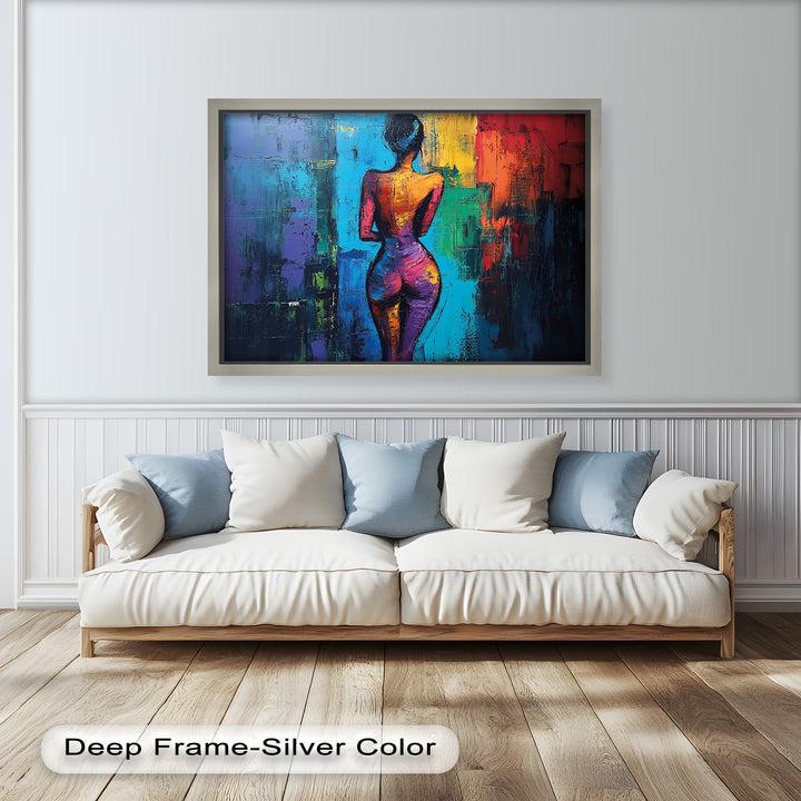 Radiant Contours – Bold Abstract Figurative Oil Painting