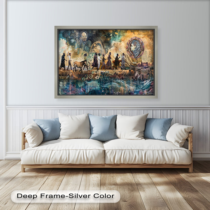 Echoes of Migration – Symbolic Journey Through Time Oil Painting