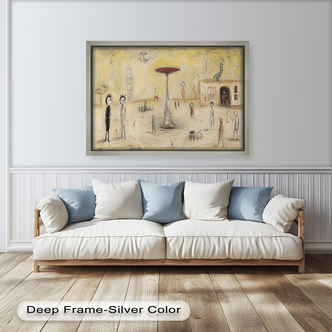 Whispers of the Playground – Dreamlike Surrealist Oil Painting