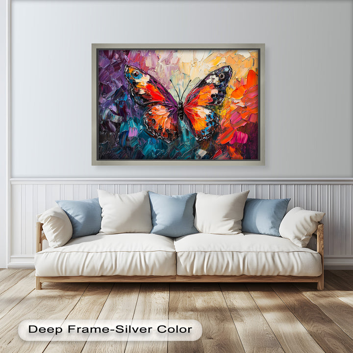 Radiant Butterfly in Blooming Spectrum - Animal Oil Painting