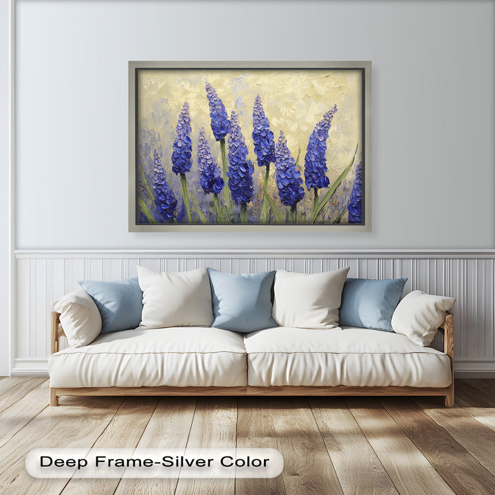 Lavender Spires in Bloom – Purple Blossom Flower Oil Painting