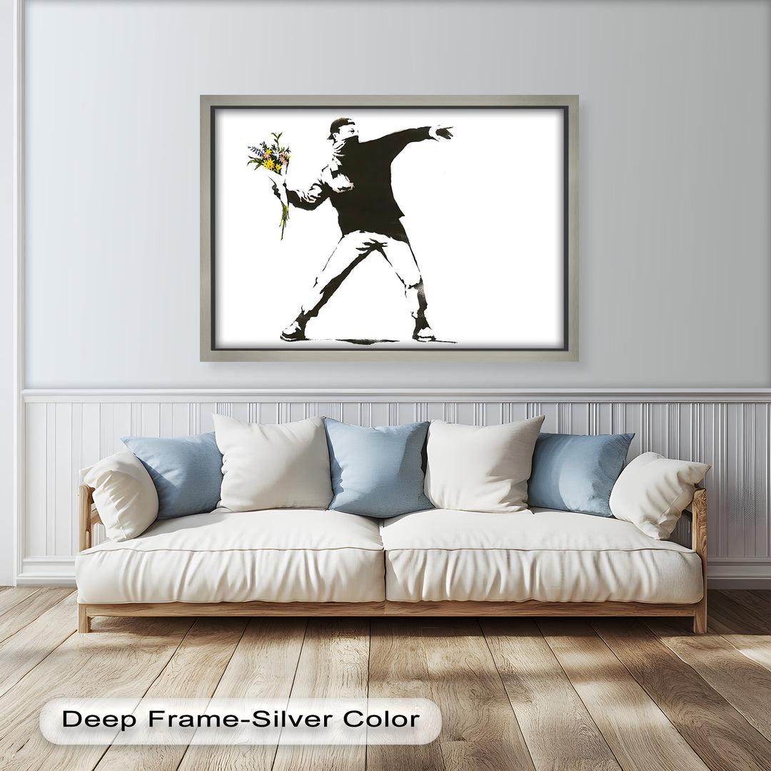 Flower Thrower – Iconic Protest Banksy Oil Painting