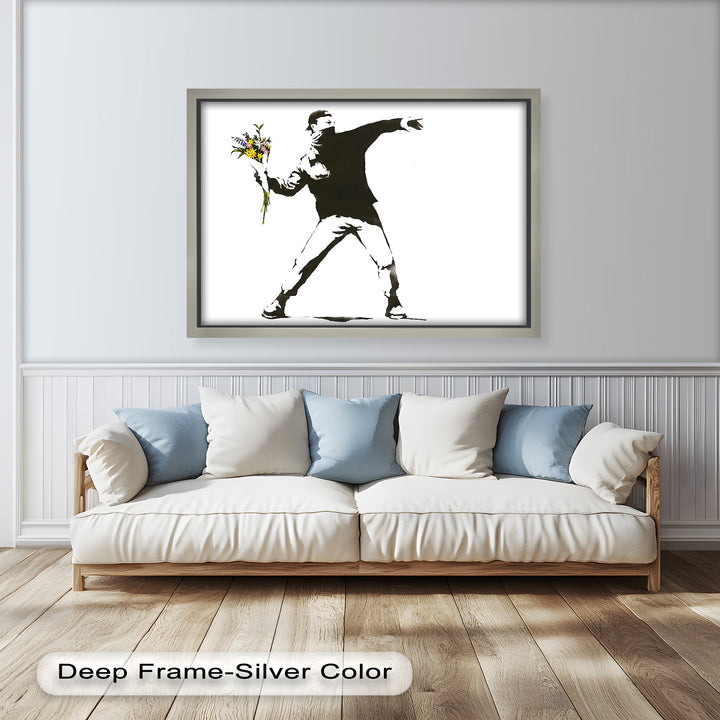 Flower Thrower – Iconic Protest Banksy Oil Painting