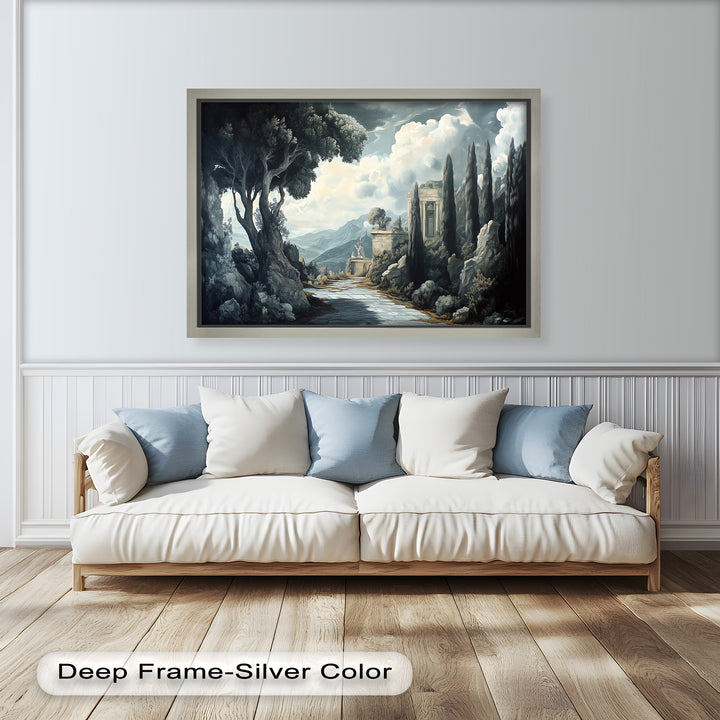 Ancient Pathway to the Temple – Dramatic Classical Landscape Oil Painting