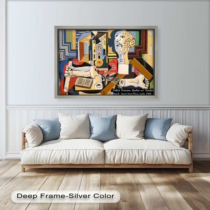Studio with Plaster Head by Picasso – Cubist Oil Painting