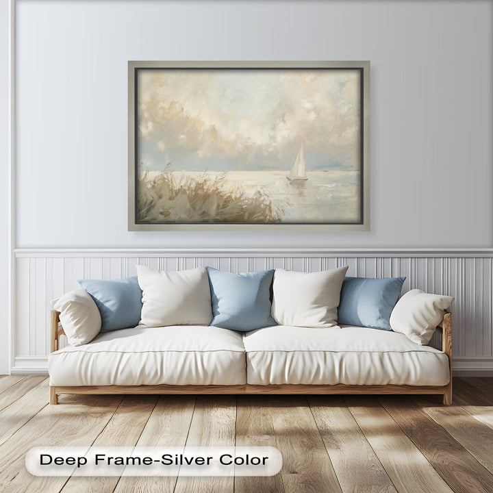 Lake Sailboat – Tranquil Waterscape Oil Painting