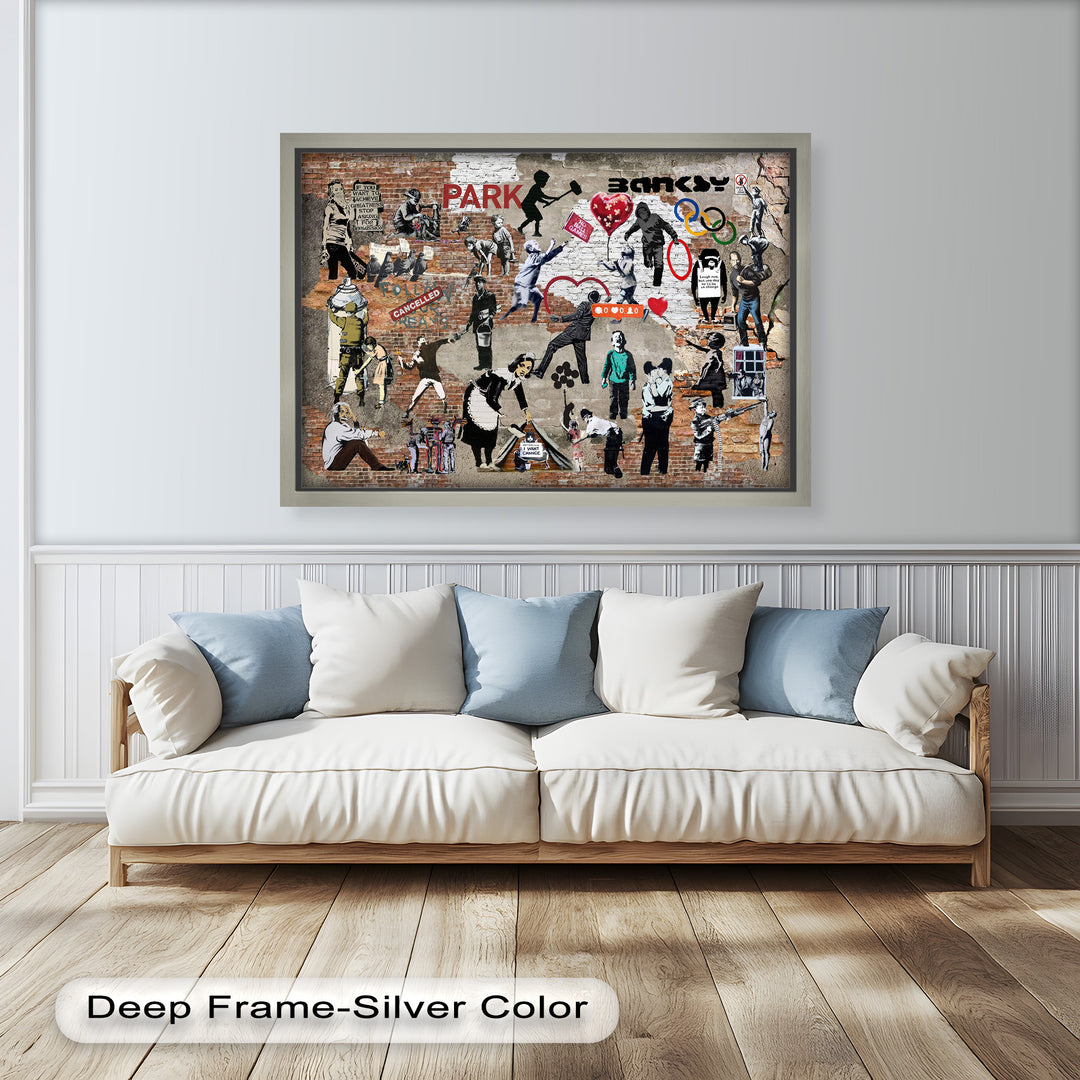 Voices on the Wall – Iconic Banksy Collage Oil Painting