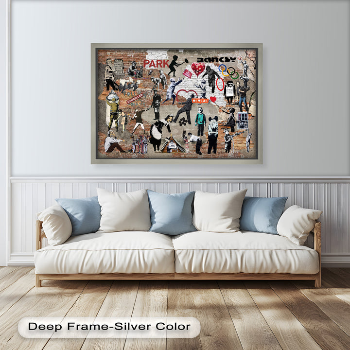 Voices on the Wall – Iconic Banksy Collage Oil Painting