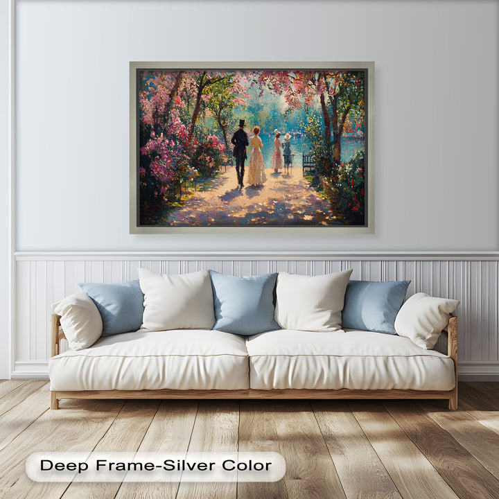 Springtime Promenade – Romantic Garden Path Impressionist Oil Painting